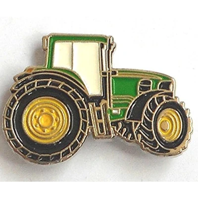 Image of Metal Enamel Pin Badge Brooch Farm Tractor Green