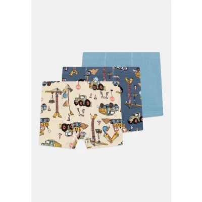 Image of Lindex Hidden Elastic Working Trucks 3 PACK Pants for kids, Size: 4y, Dusty blue