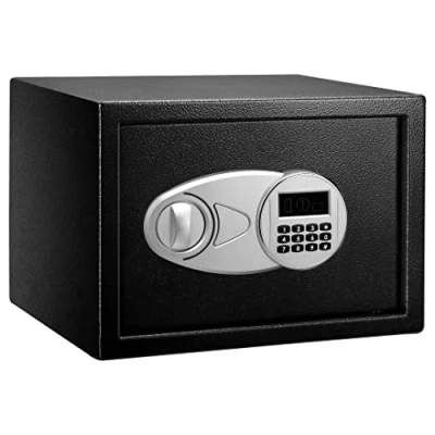 Image of Amazon Basics Steel Security Safe with Digital Keypad Secure Money, Cash, Jewelry, ID Documents, 14 Litres, 35 cm W x D 25 H, Black