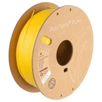Image of Polymaker PLA+ 3D Printer Filament 1.75mm, Yellow PLA Plus 1.75 Satin Surface 1kg PolyTerra Tough + Printing Roll