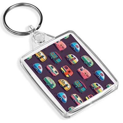 Image of 1 x Fun Caravans Holidays Camping Keyring IP02 Mum Dad Kids #3172