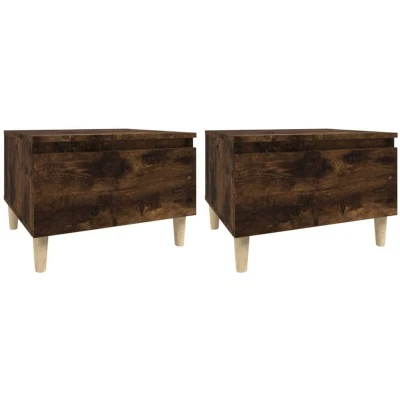 Image of vidaXL Side Tables 2 pcs Smoked Oak 50x46x35 cm Engineered Wood