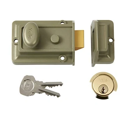 Image of Yale P 77 ENB PB 60 Traditional Nightlatch 60mm Electro Nickel Brass Finish Standard Security