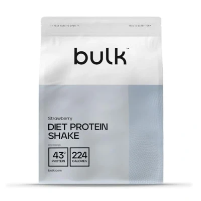Image of Bulk Diet Protein Shake, Whey, Glucomannan, Low Calorie, Carb, High Protein, Strawberry, 2.5 kg, 41 Servings, Packaging May Vary