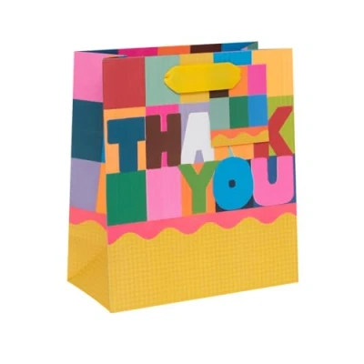Image of Glick Luxury Gift Bag, Thank You Bag You, Checks 20w x 22.5h 10.0d cms, Multi Coloured