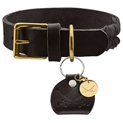 Image of HUNTER SANSIBAR SOLID Leather Dog Collar Heavy Duty Grip Braided 65 (L) Black