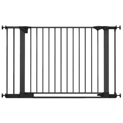 Image of Safetots SafeStep Gate, Black, 117cm 124cm, Extra Low Walkthough, 81cm Wide Doorway, Gate for Stairs, Hallways and Doors, Baby Toddler, Easy Installation