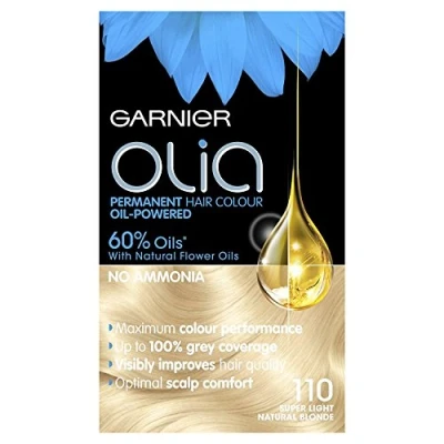 Image of Garnier Olia Super Light Blonde Permanent Hair Dye, No Ammonia for A Pleasant Scent, Up To 100% Grey Coverage, Maximum Colour Performance, 60% Oils 110 Blonde, Pack of 3
