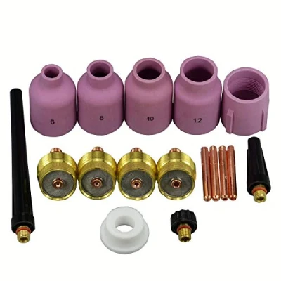 Image of RIVERWELD TIG Diameter Gas Lens Collet Body Alumina Nozzle Kit Fit PTA DB SR WP 9 20 25 Welding Torches 17pcs