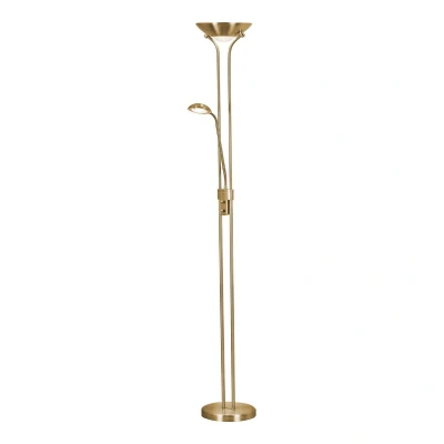 Image of Mother, Child LED Dimmable Floor Lamp Satin Brass