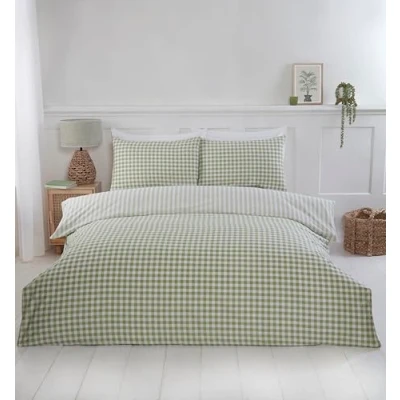 Image of Rapport home Gingham Check Duvet Cover Set Double Green