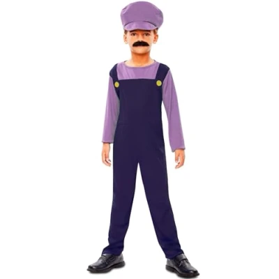 Image of Waluigi Plumber Costume for Kids