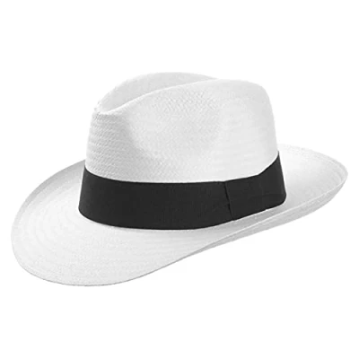 Image of Lipodo Big Brim Traveller Straw hat Ladies/Men Made of 100% in Italy Sun S M L XL Summer with a Wide Natural Colours Nature (54 55 cm)