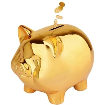 Image of Ceramic Piggy Bank, Mini Small Cute Coin Money Box, Pig Saving Birthday Gift, Durable Animal Figurine Storage Pot, Toy Desktop Decoration, for Boys Girls Kids Adults