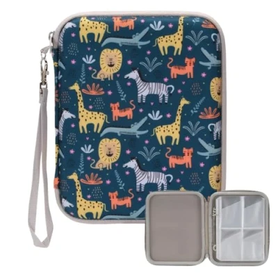 Image of Card Case for Yoto Cards,Card Holder with Zipper,Card Storage,Transparent Protective Pages &amp; Angled Pockets Convenient Access,Card Binder Sleeves Travel (Animal)