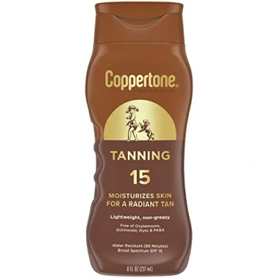 Image of Coppertone Tanning Lotion Sunscreen SPF 15, 8oz