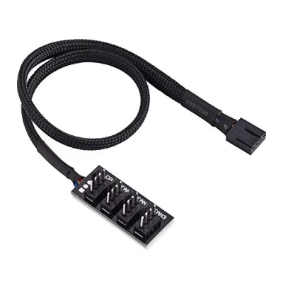 Image of ASHATA 4 Ports Fan HUB, Pin Computer CPU/Case Power Multi Splitter Connector Cable Adapter