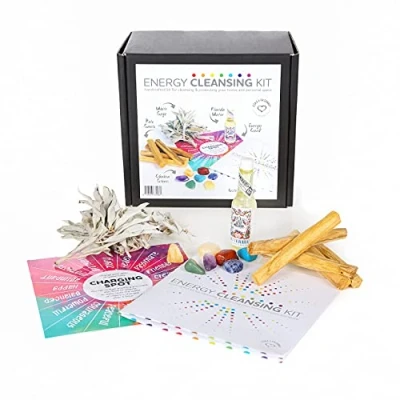 Image of Energy Cleansing Smudge Kit Jiri &amp; Friends White Sage and Palo Santo Incense Set Florida Water Perru Mini