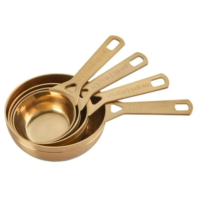 Image of Le Crueset Measuring Cups, Gold, Set of 4 (1,1/2,1/3,1/4 cups)