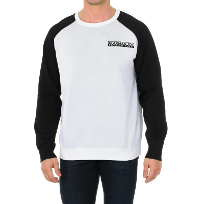 Image of Napapijri Mens long sleeved round neck sweatshirt NP0A4DVOM Multicolour Size Large