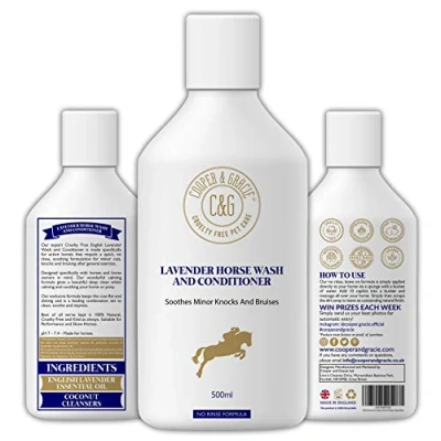 Image of C&amp;G Pets Lavender Horse Wash And Conditioner Soothes Minor Knocks Bruises Powerful Organic Natural Horses Shampoo Effectively Shines Cleans Mane Tail
