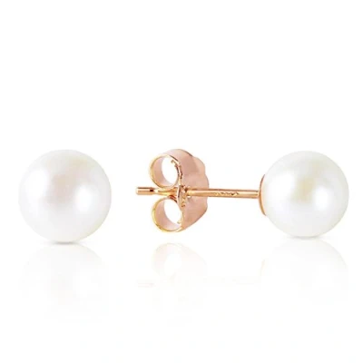 Image of Crystalline Azuria Women Girls 18ct Rose Gold Plated White Simulated Pearls Stud Earrings