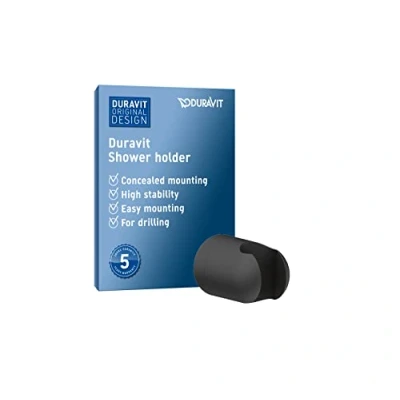 Image of Duravit Universal Shower Head Holder, Bracket for Hand Showers, Black Matt