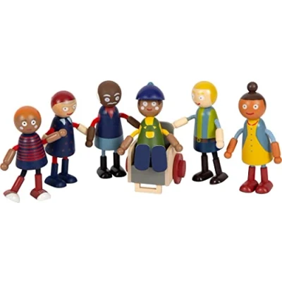 Image of small foot Diversity Bending Family, 6 Wooden Dolls of Different Ages, Genders, and Skin Colours, 12396 Toys