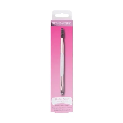 Image of Brushworks White &amp; Gold Brow Duo Brush
