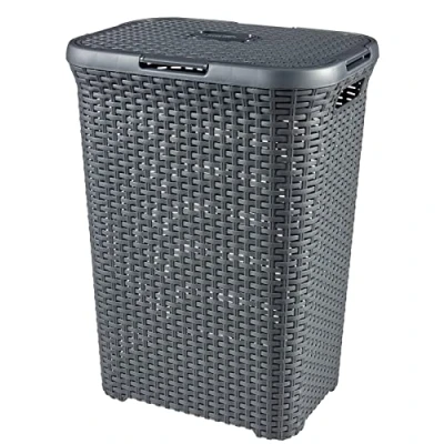 Image of Curver 189211 Laundry Basket Wicker Look Polypropylene 60 L
