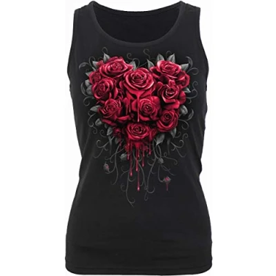 Image of Spiral Bleeding Heart Razor Back Top Black S
