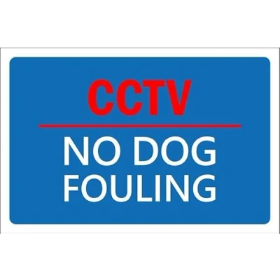 Image of CCTV. No dog fouling 1mm flexible Plastic sign (400mm x 300mm)