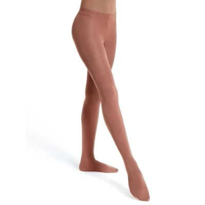 Image of Capezio Ultra Soft Transition Tight, Tights For Women, Footless or Footed Women’s Dance Performance, Versatile &amp; Supportive Self Knit Waistband Chestnut,L XL (Large XL)