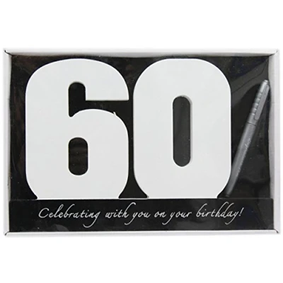 Image of Carousel Home and Gifts Wooden Birthday Signature Plaque Happy 60Th Gift