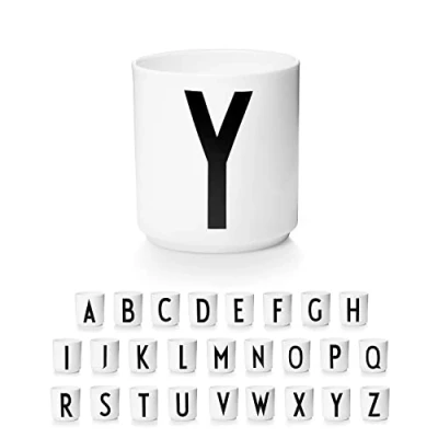 Image of Design Letters Coffee Cup (A Z) Gift for Christmas Men &amp; Women Porcelain Mug Personalised Initial Decorations/Table Decoration Letter White 250 Ml