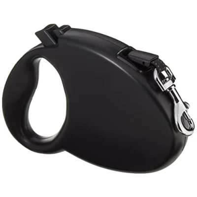 Image of Amazon Basics Retractable Dog Lead/Dog Leash, Extendable Length 5m, Medium (Up to 50kg Dog), Black