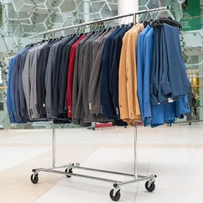 Image of Tatkraft Drogo Clothes Rail Heavy Duty, Holds up to 220 Lbs, Easy Fast Assembly 1 min, Collapsible Rack, with Industrial Grade Wheels
