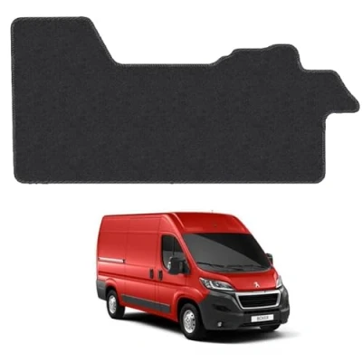 Image of Carpet Floor Mats for the Peugeot Boxer (2006+) Custom Van Accessory Tailored fit, Granulated Anti Slip Layer &amp; Black Binding