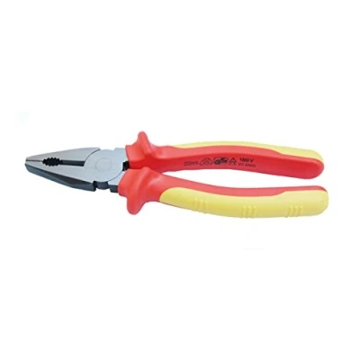 Image of Insulated Combination Lineman&#039;s Pliers 8 Inch, 1000V VDE Tested, Chrome Vanadium Steel, GS Certified