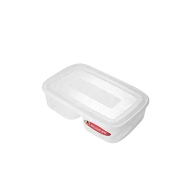 Image of Thumbs Up 2 Section Rectangular Food Container Clear