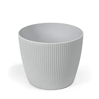 Image of SimplyTheBest Lamela Flowerpot Herb Plant Flower Pot Magnolia Jumper Windowsill Holder Balcony Garden Container Organizer Box Decor Mix! Match! Play! (Ø 300mm H 250mm, Light Grey)