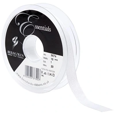 Image of Berisfords Dazzle, Polyester, White, 10.4 x 2.9 cm