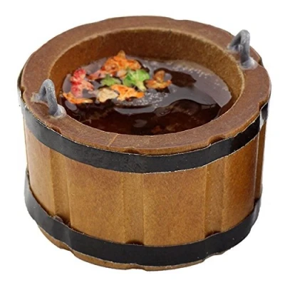 Image of MyTinyWorld Dolls House Miniature Large Wooden Bucket/Churn Filled With Water