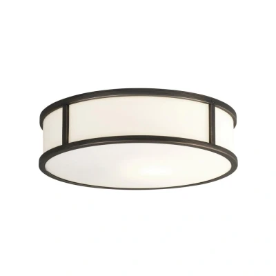 Image of Mashiko Medium Round Bathroom Flush Ceiling Light Bronze Effect IP44, E27