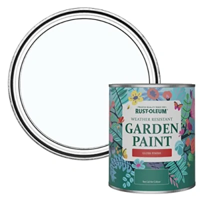 Image of Rust Oleum Blue Mould Resistant Garden Paint In Gloss Finish Icecap 750ml Fence Paint, Shed