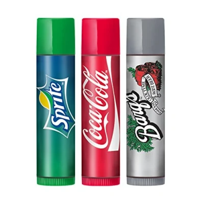 Image of Lip Smacker Balm Trio 336 Coca Cola, Sprite, &amp; Barq&#039;s Root Beer by
