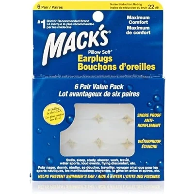 Image of Mack&#039;s Pillow Soft Silicone Putty Ear Plugs 6 Pairs Value Pack (2 Packs (12 Pairs), White)