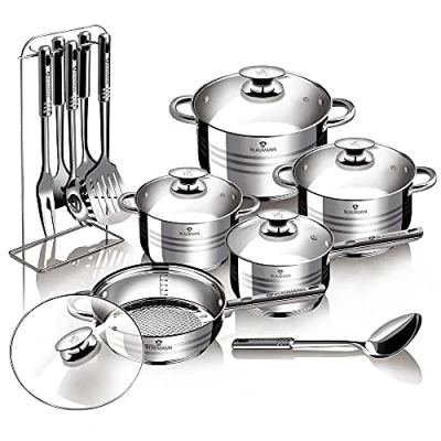Image of Blaumann Gourmet Line 17 Piece Steel Cookware Set BL 3133