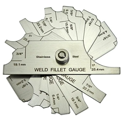 Image of RIVERWELD 7 Piece Fillet Weld Set Gage MG 11 Rl Gauge Depth Gauges Welding Inspection Test Ulnar Metric &amp; Inch