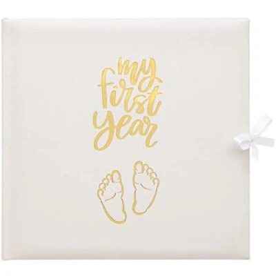 Image of Baby&#039;s My First Year Record Log Book to Commemorate Birth Through Their on Earth White